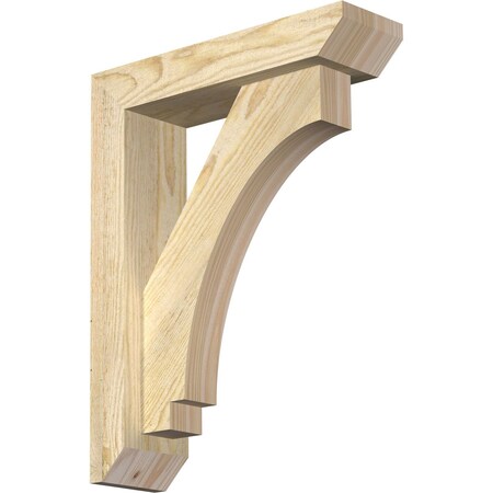 Ekena Millwork Imperial Slat Rough Sawn Bracket w/ Offset Brace, Douglas Fir, 4"W x 14"D x 18"H BKT0402X14X18IMP06RDF